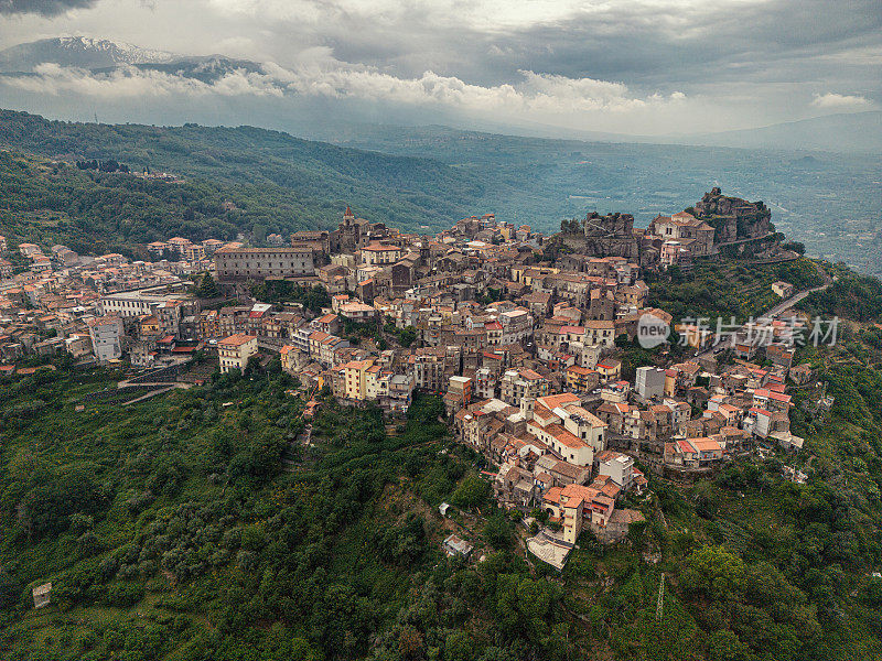 Castiglione di Sicilia西西里意大利鸟瞰图